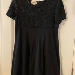 Women’s Vintage Laurence Kazar Black Sequined Top Fit to Flare Dress XXL